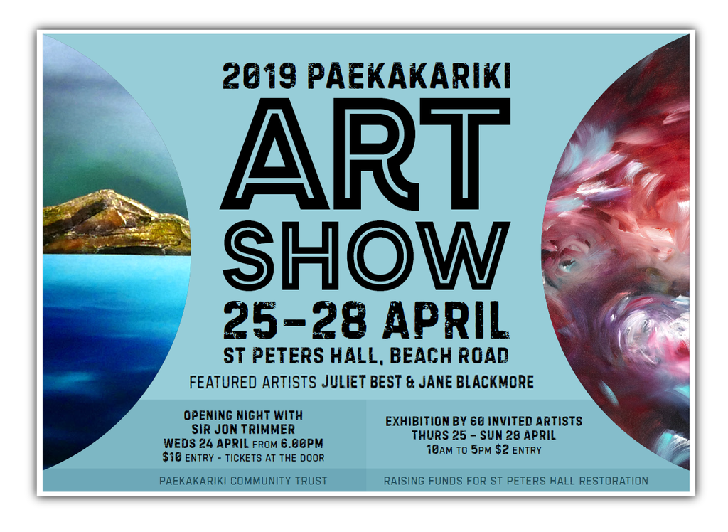 Paekakariki Art Show - 25 to 28 April 2019 - St Peter's Hall, Beach Road, Paekakariki